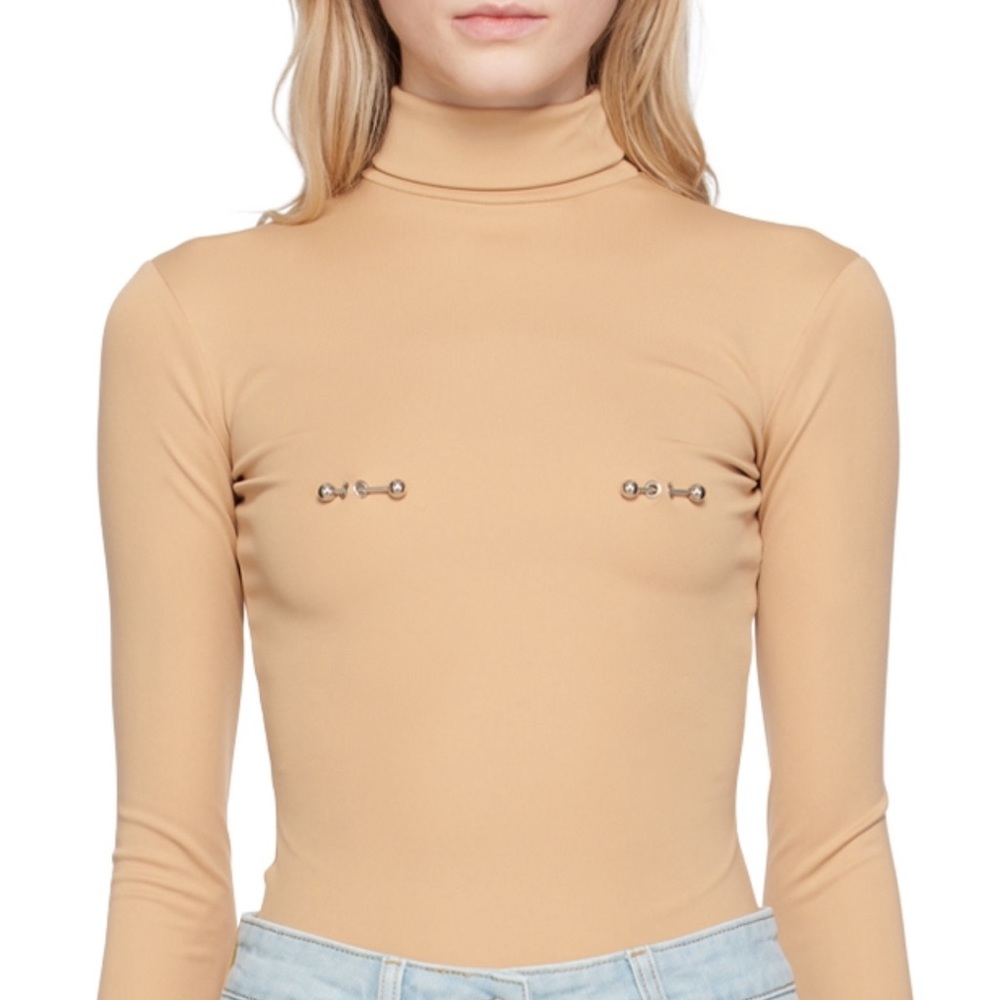 Lado Bokuchava beige pierced turtleneck, size XL